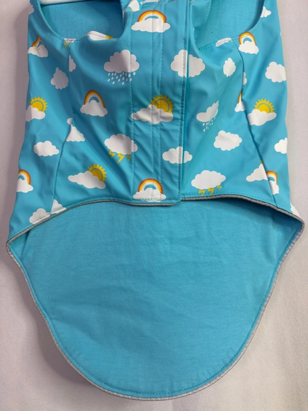 Blue Cloud & Rainbow Dog Raincoat - Brand Unspecified